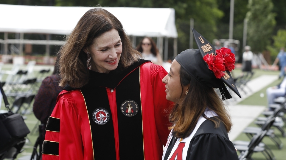 Carol Quillen and Student at Commencement