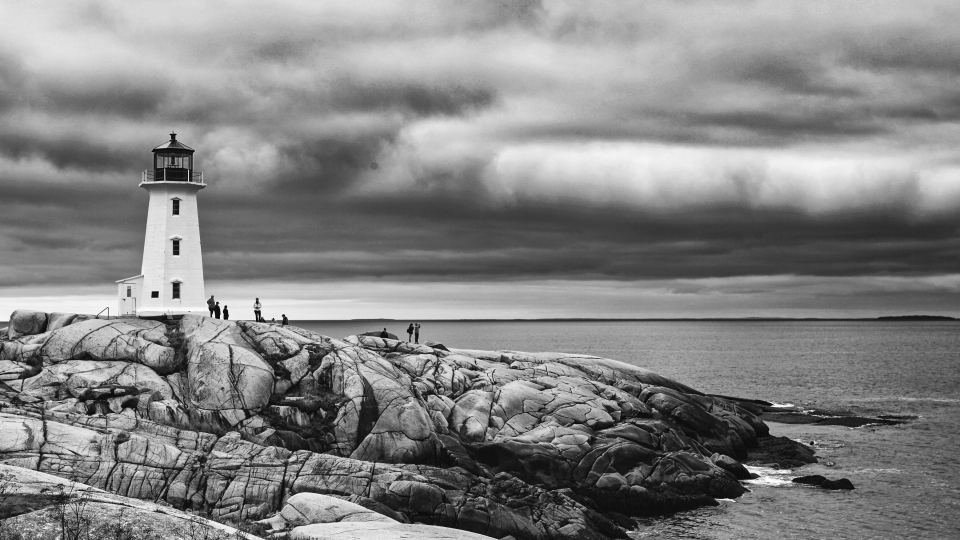 Photo by Matt Stirn - North Atlantic storm approaches lighthouse at Peggy’s Cove, Nova Scotia.