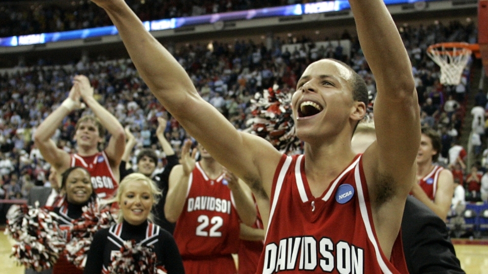 Steph Curry wearing Davidson College jersey