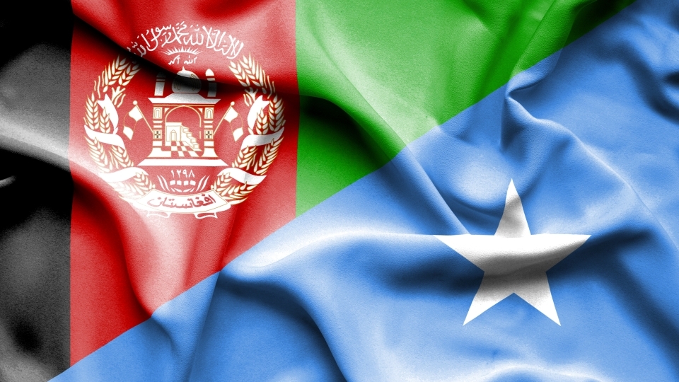 Afghanistan and Somalia Flags side by Side