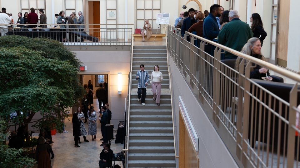 The lobby of the Visual Arts Center