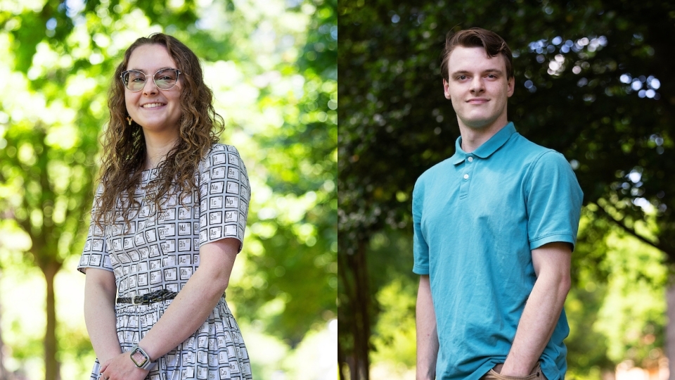 Davidson's 2024 Goldwater Scholars  Izzie Meyers ’25 and Kenan Woods ’25