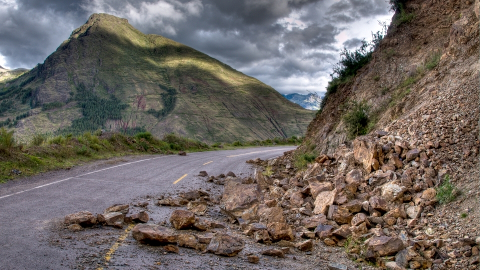 Landslide stock photo