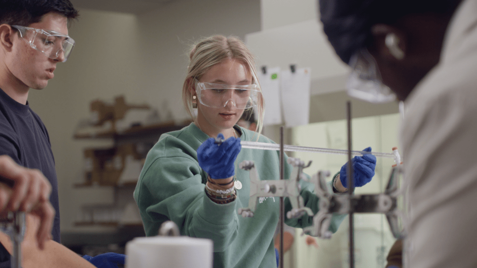 Students in a chemistry lab