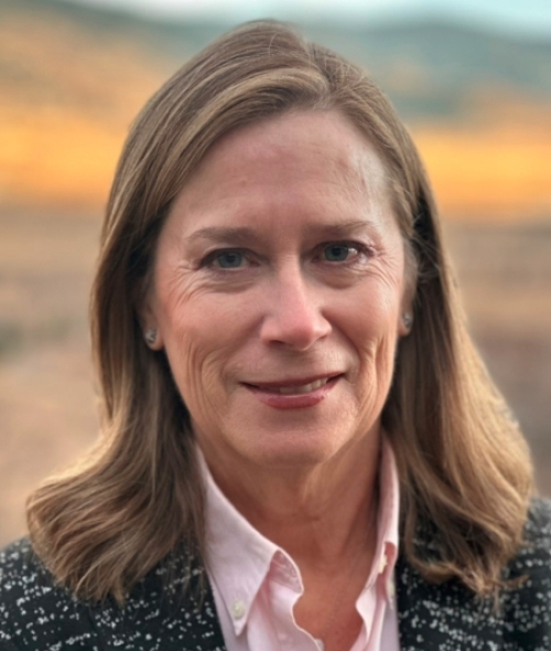 a woman wearing a pink collared shirt and black blazer