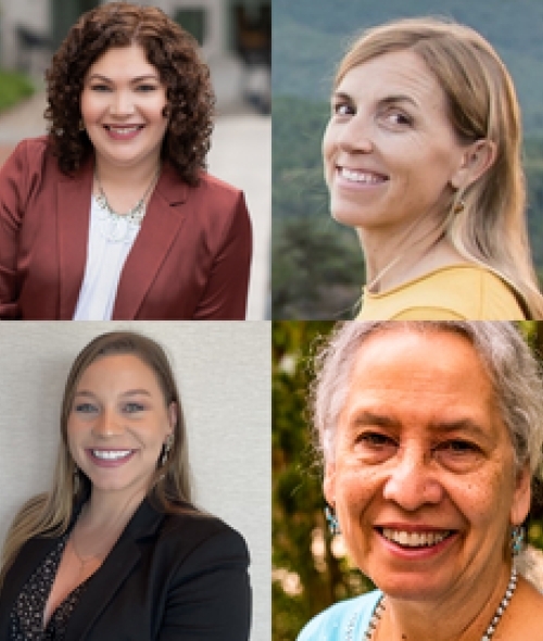 Rose Stremlau, Charles A. Dana Professor of History; Maria Whitehead ’95; Lydia Locklear Canty (Lumbee) and Dr. Wenonah G. Haire (Catawba)