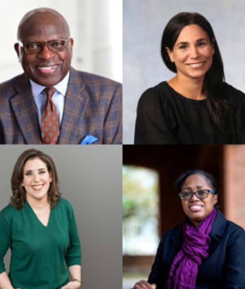 With Virgil Flood ’80; Lia Newman, Director & Curator of Art Gallery/Adjunct Assistant Professor; Cintra Pollack ’99 and Hilary Green, James B. Duke Professor of Africana Studies 