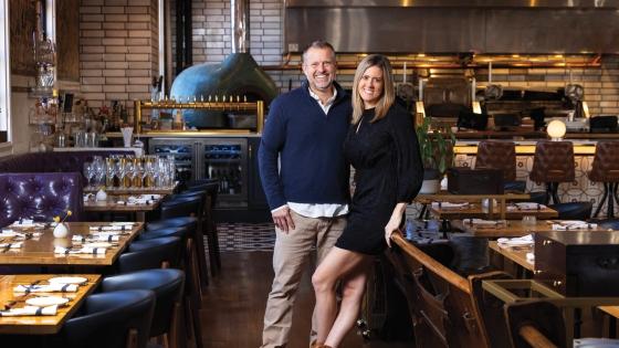 Jeff Tonidandel ’98 and Jamie Brown ’99 in the dining room of Supperland