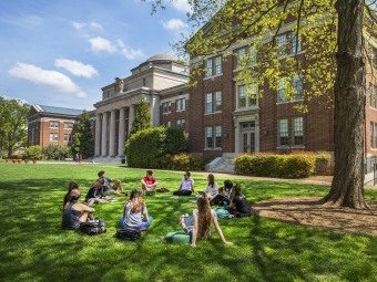 Chambers Building with Students