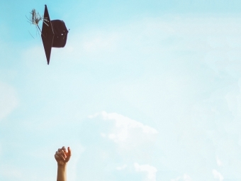 Graduation Cap Thrown in the Air