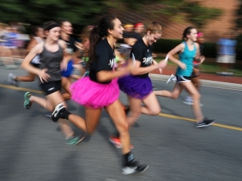 Cake Race Runners Speed by in Tutus