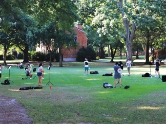 Instrumental Practice Outside with Social Distance Between students