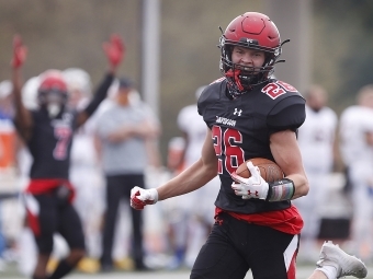 Davidson Football Player Runs with Ball