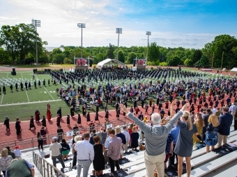 Campus during Commencement at Richardson Stadium