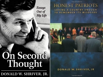 two book covers side by side written by Don Shriver '51  