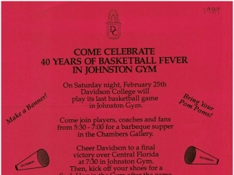 1989 Poster to Celebrate Johnston Gym Final Basketball Game from the archive