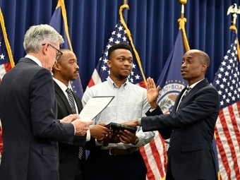 Philip Jefferson Sworn in by Fed Chair Jerome Powell 