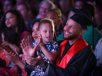 Davidson's Stephen Curry Celebrates Graduation, Hall of Fame