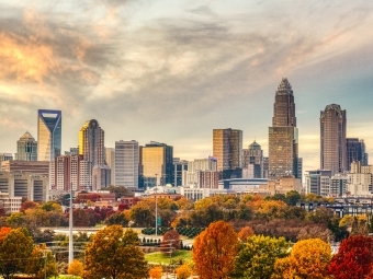 Charlotte, North Carolina with fall foliage