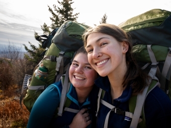 Two students on Davidson Outdoors trip