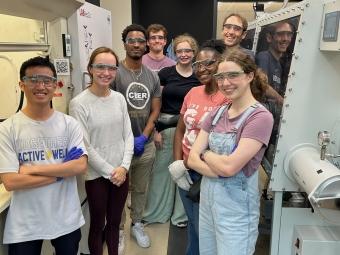 a group of students in a research lab