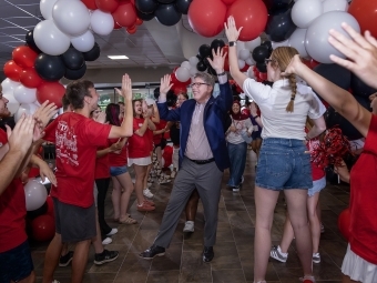 President Doug Hicks going through tunnel