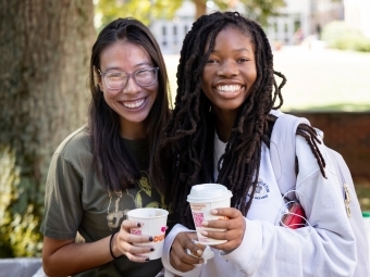 Students at the Chaplains' Cafe