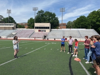 Davidson students on Track and Field took turns reading odes they composed, using Pindar as a model.