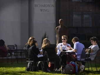 Students in Outdoor Course of Greek 103