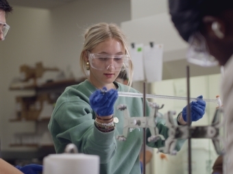 Students in a chemistry lab