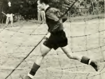 Ross Smyth playing soccer at Davidson in 1958