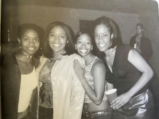 Johnson '02 (second from right) with friends at Davidson