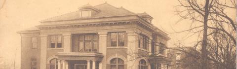 Vintage shot of the Davidson Carnegie Guest House, once the campus library